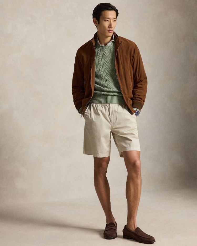 Short Polo prepster en sergé 2 004 STONEWARE=beige