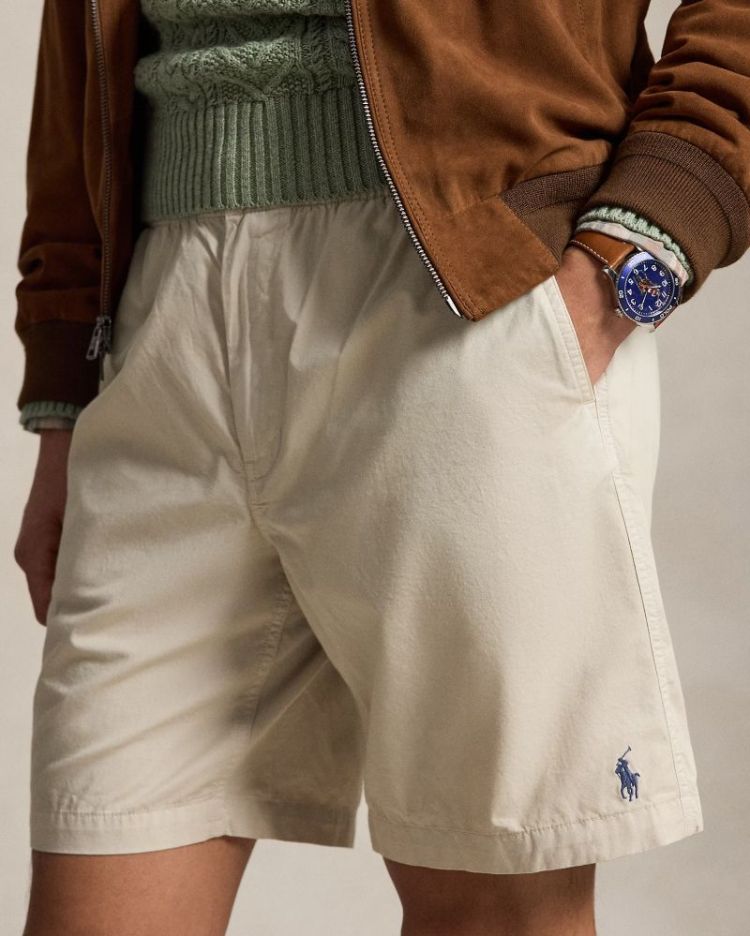 Short Polo prepster en sergé 2 004 STONEWARE=beige