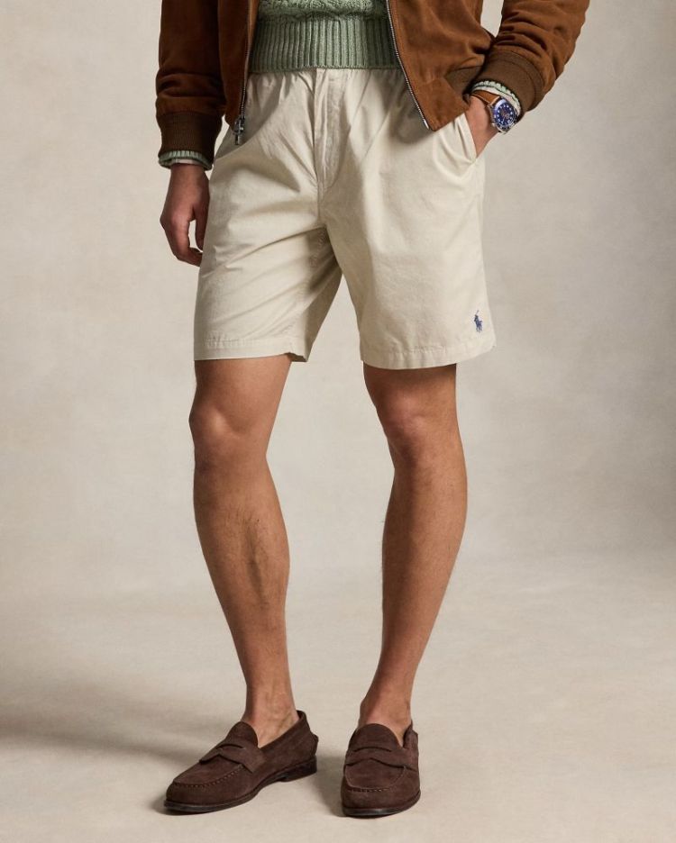Short Polo prepster en sergé 2 004 STONEWARE=beige