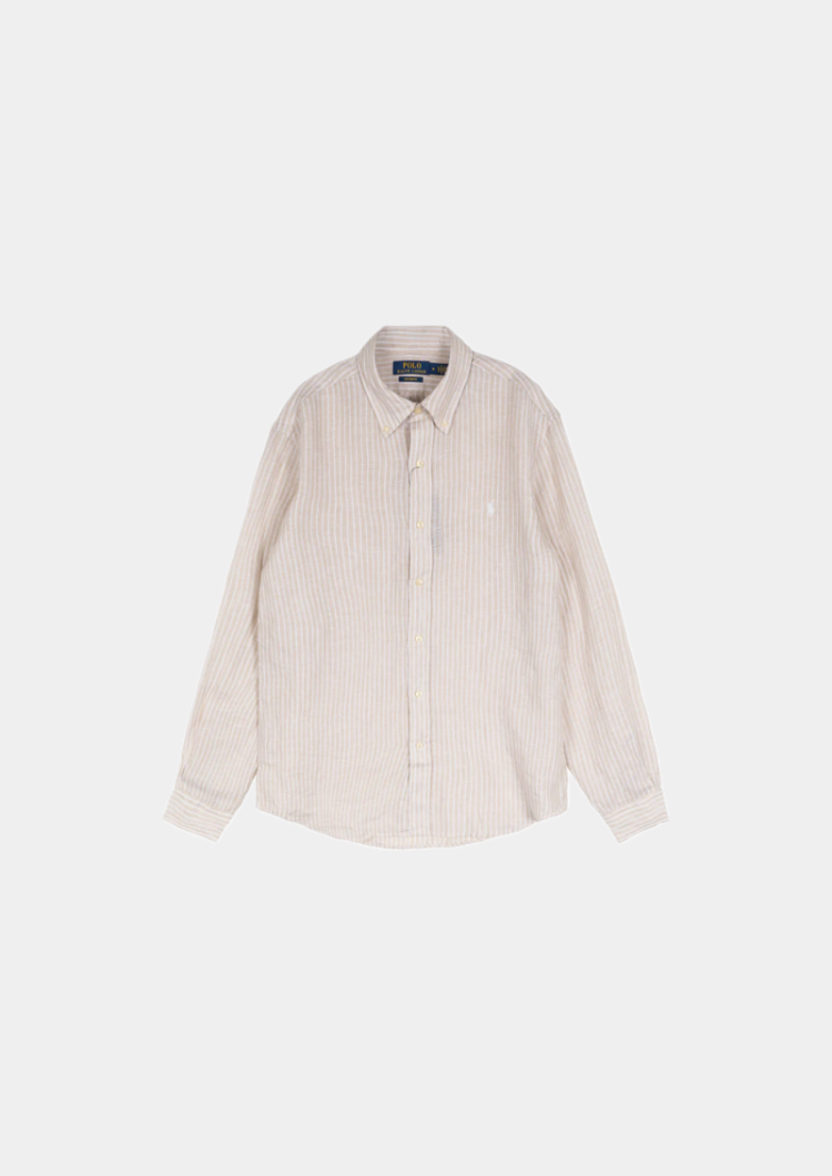 Custom fit linen shirt 006 7188E COAST = Beige