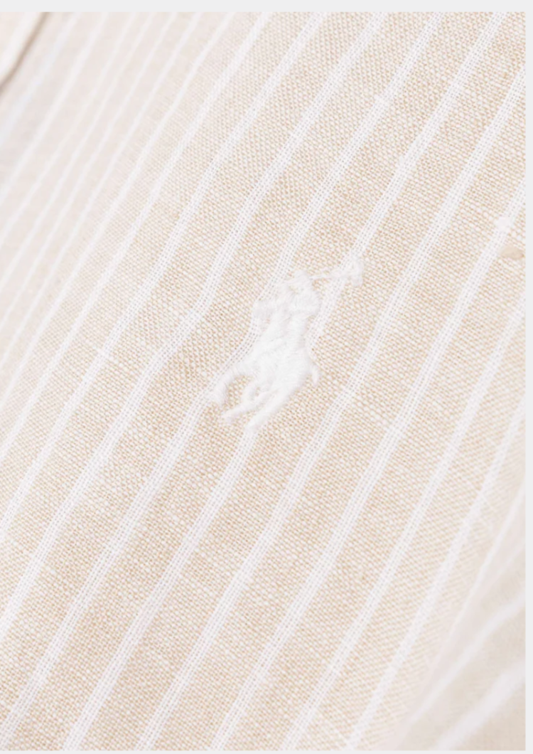 Custom fit linen shirt 006 7188E COAST = Beige