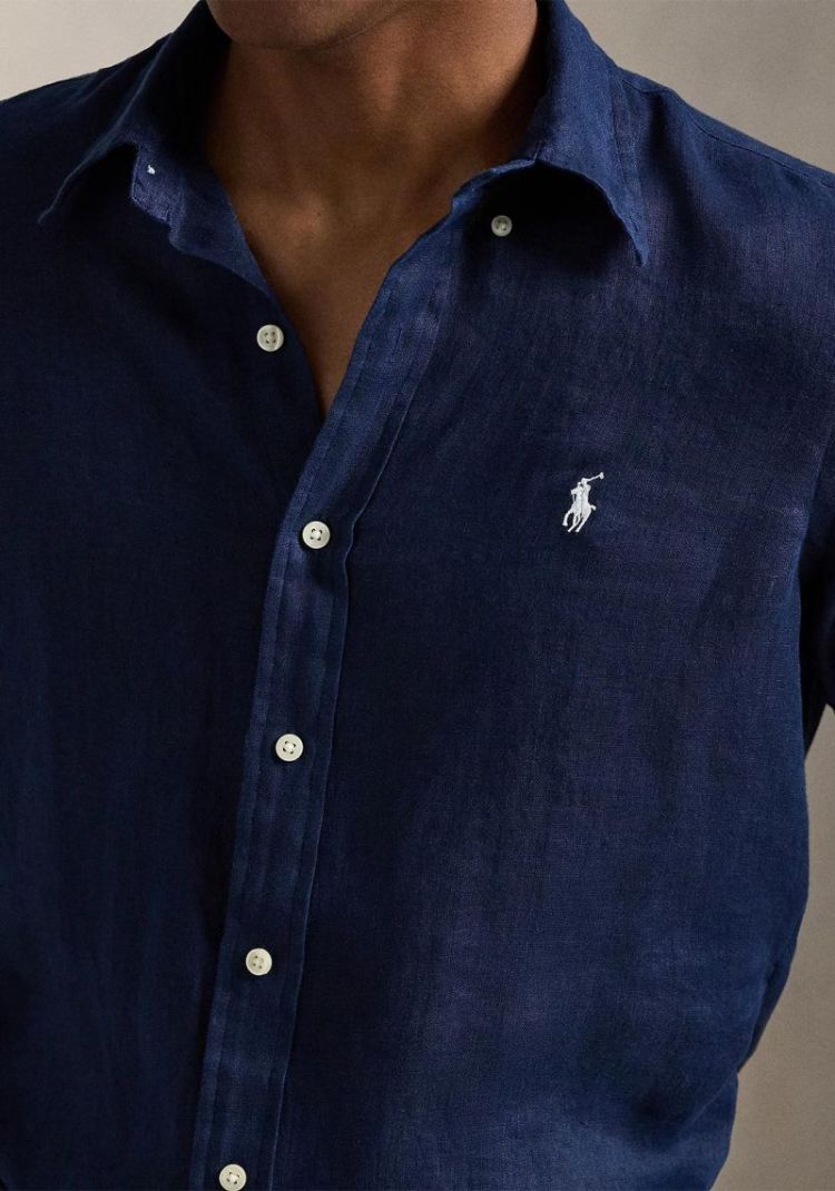 Custom Fit Linen Shirt 504 NEWPORT NAVY