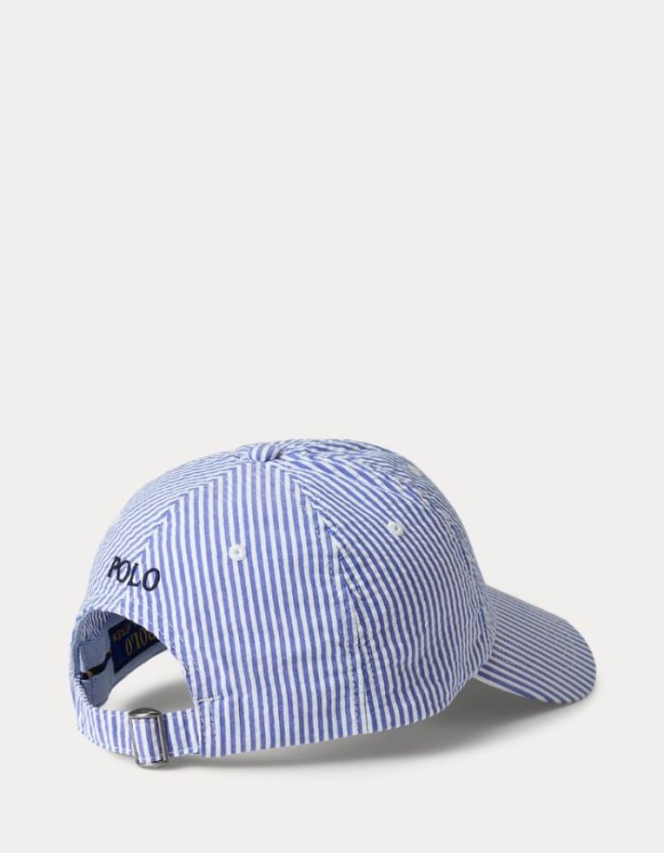 Seersucker 001 CRUISE ROYAL = WHITE/BLUE