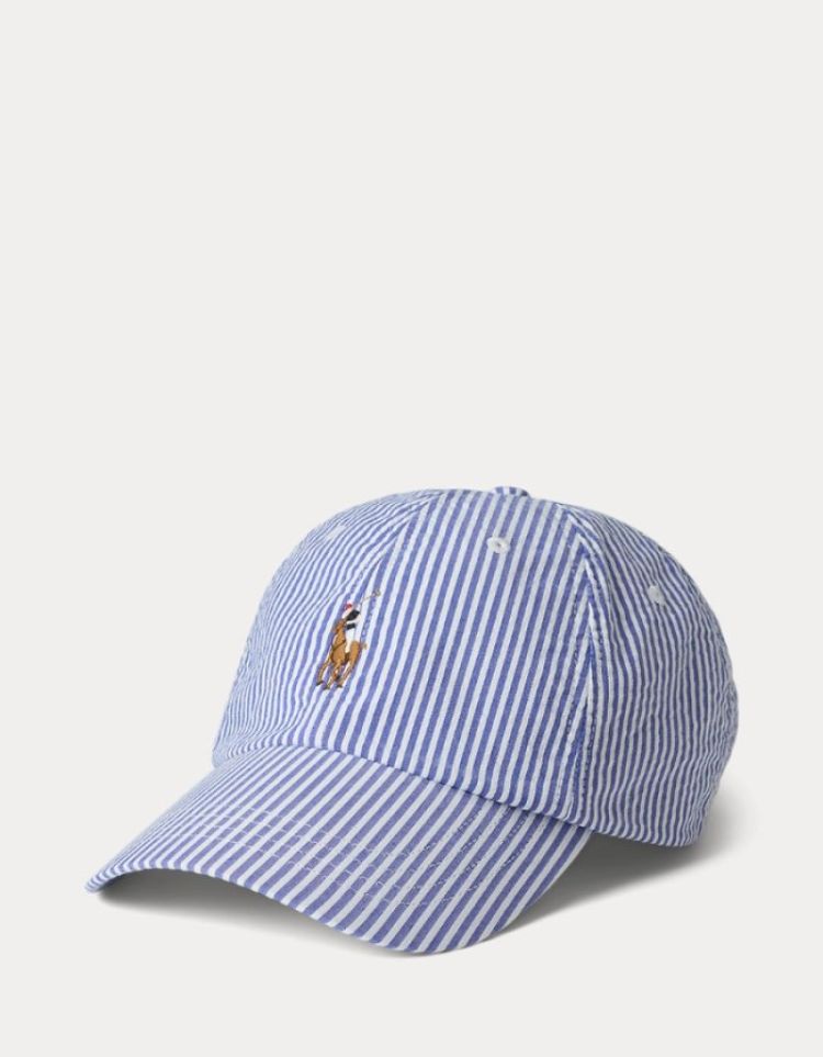 Seersucker 001 CRUISE ROYAL = WHITE/BLUE
