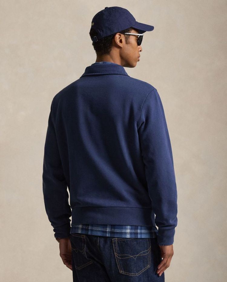 Loopback fleece quarter zip 007 CRUISE NAVY