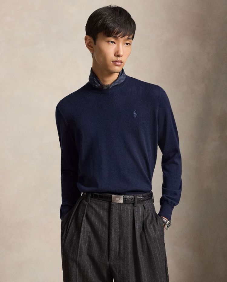 Washable merino wool 002 HUNTER NAVY