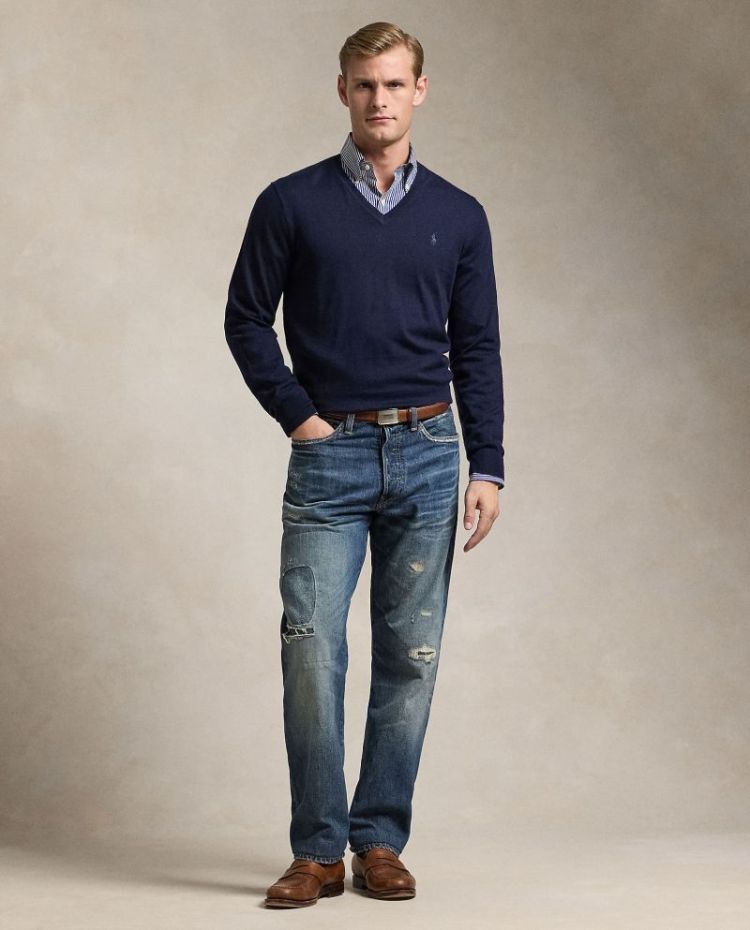 Washable Merino Long sleeve 001 HUNTER NAVY