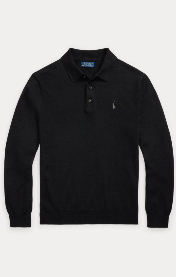 Washable Merino Wool 002 POLO BLACK