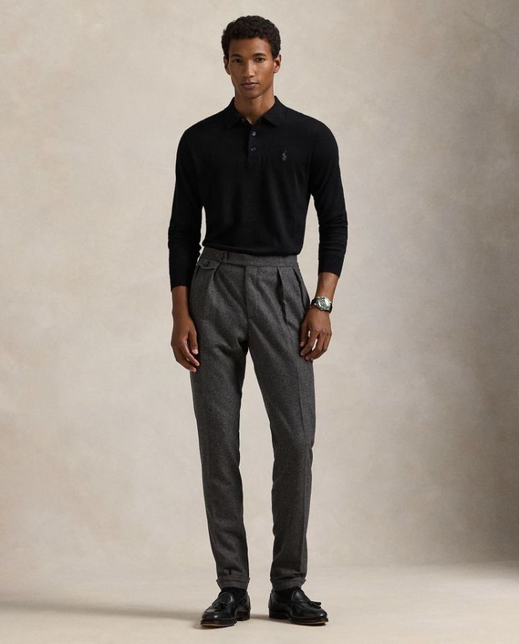 Washable Merino Wool 002 POLO BLACK