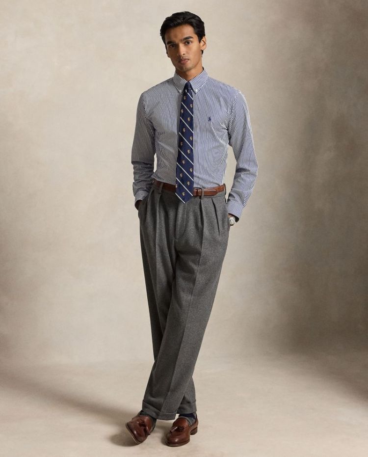 Custom Fit Stretch Poplin 011 4655A NAVY/