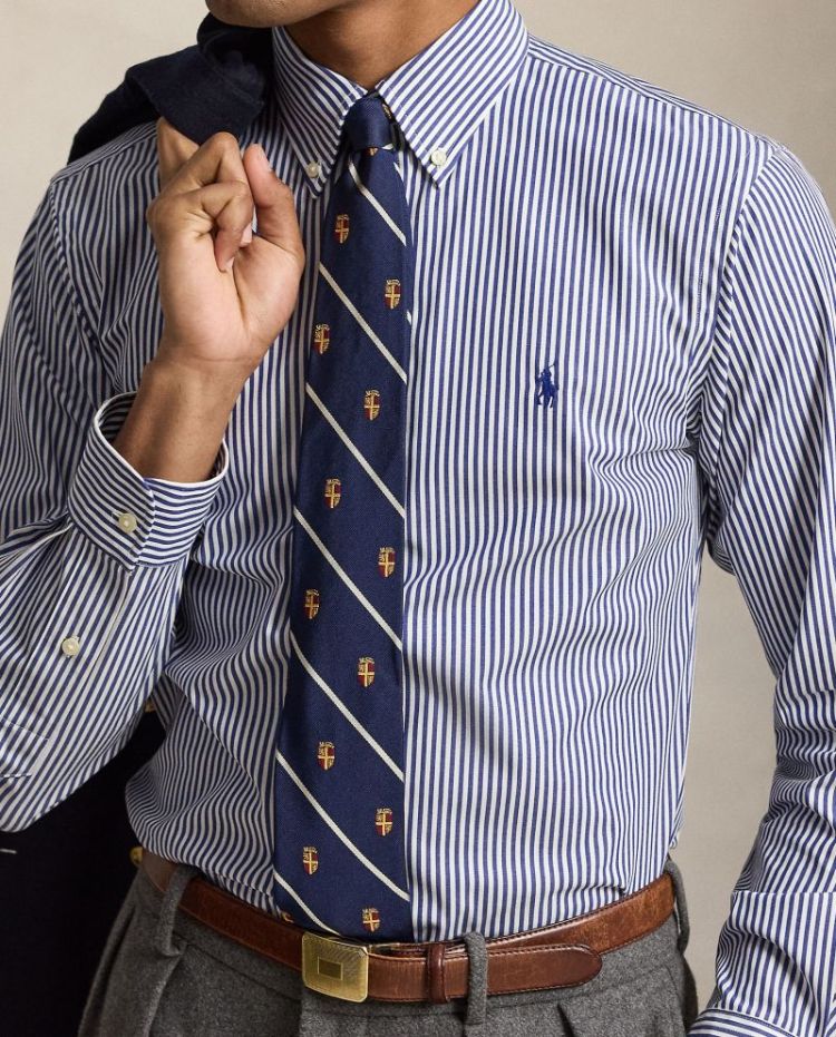 Custom Fit Stretch Poplin 011 4655A NAVY/