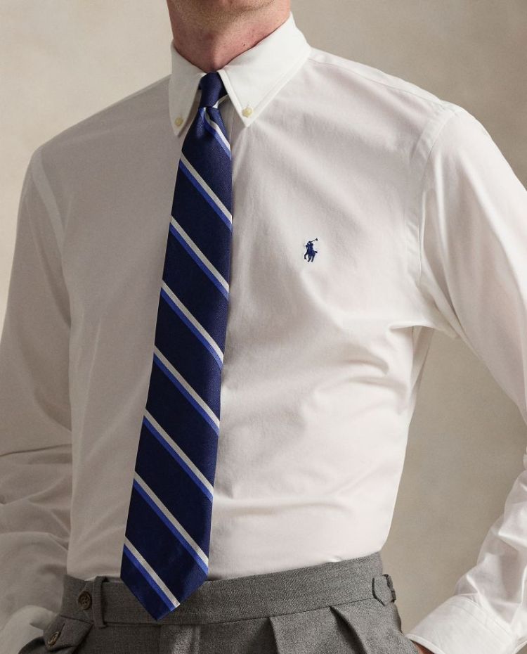 Custom fit stretch poplin 002 WHITE