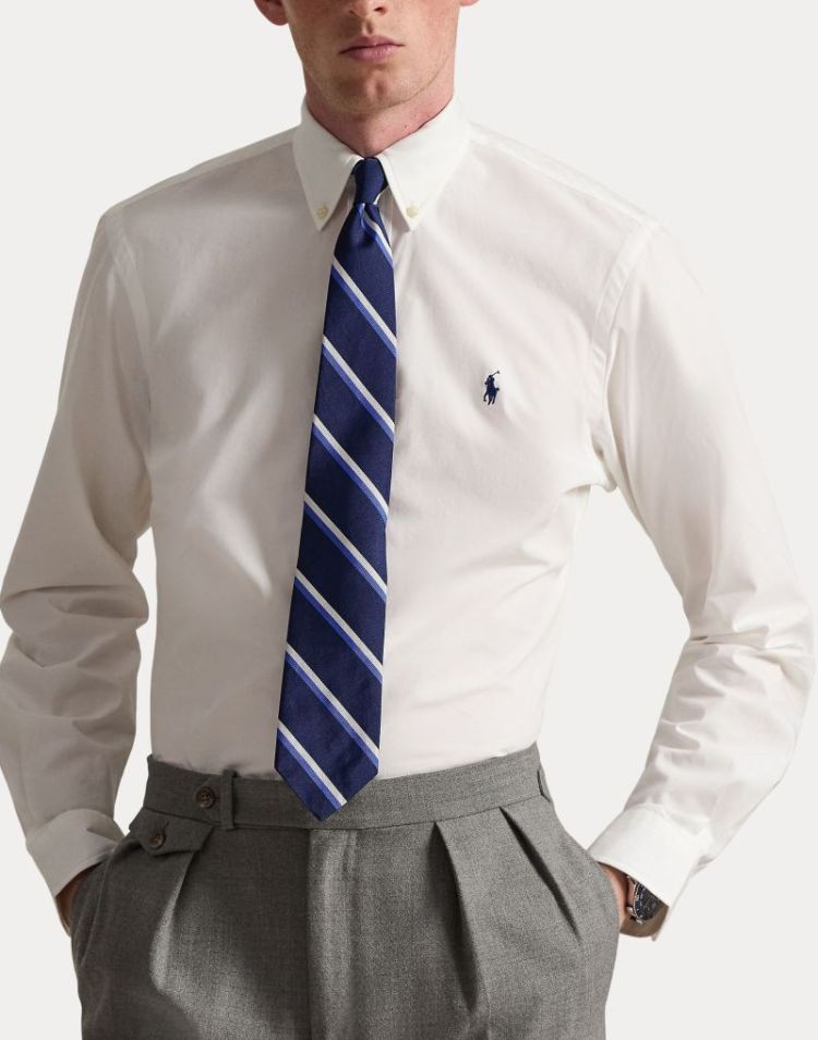 Custom fit stretch poplin 002 WHITE