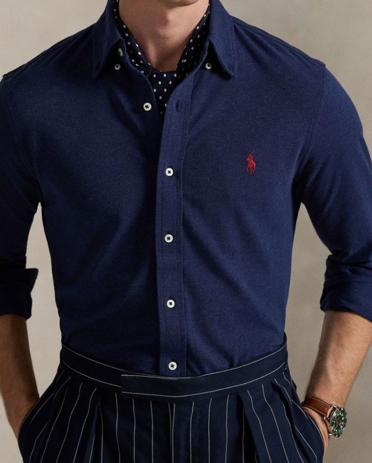 Long Sleeve Knit Featgerweight 081 NAVY HEATHER