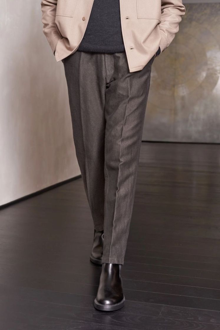 JOSTHA trousers (wool black ol black olive