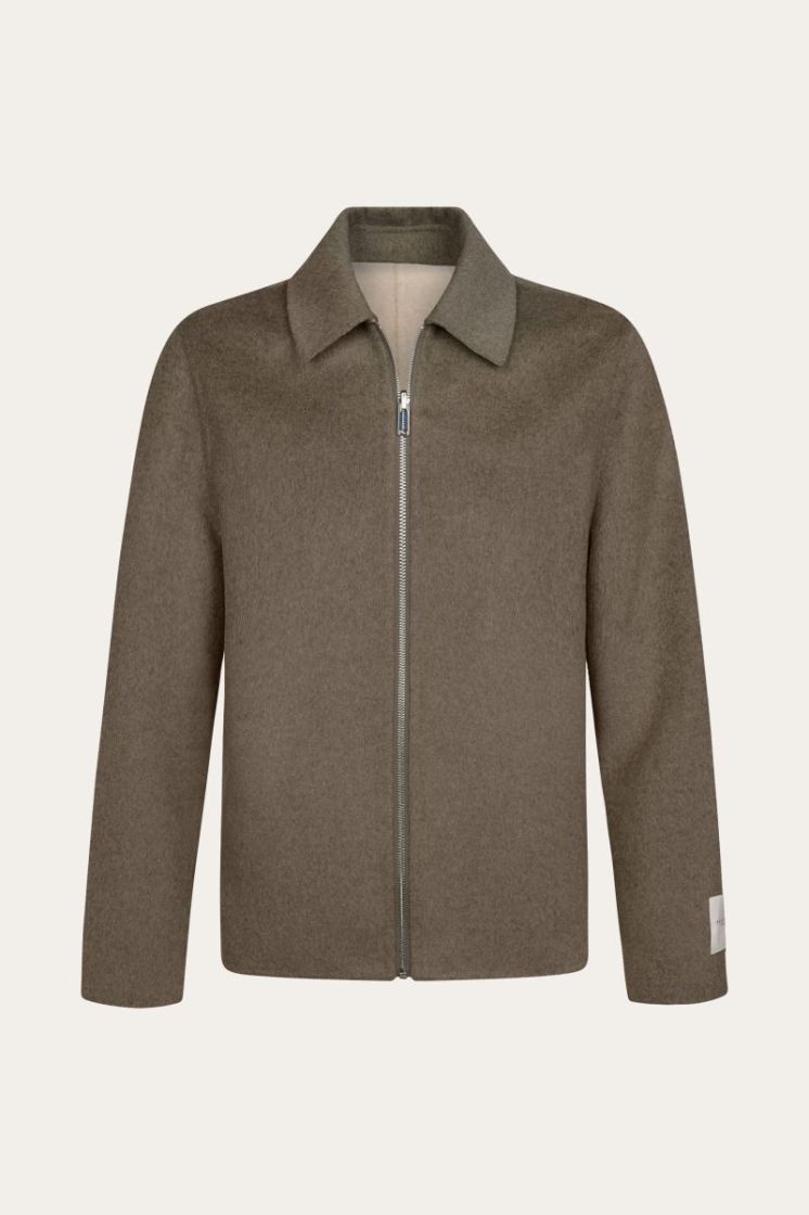 Overshirt Wo Zip Rev Brown