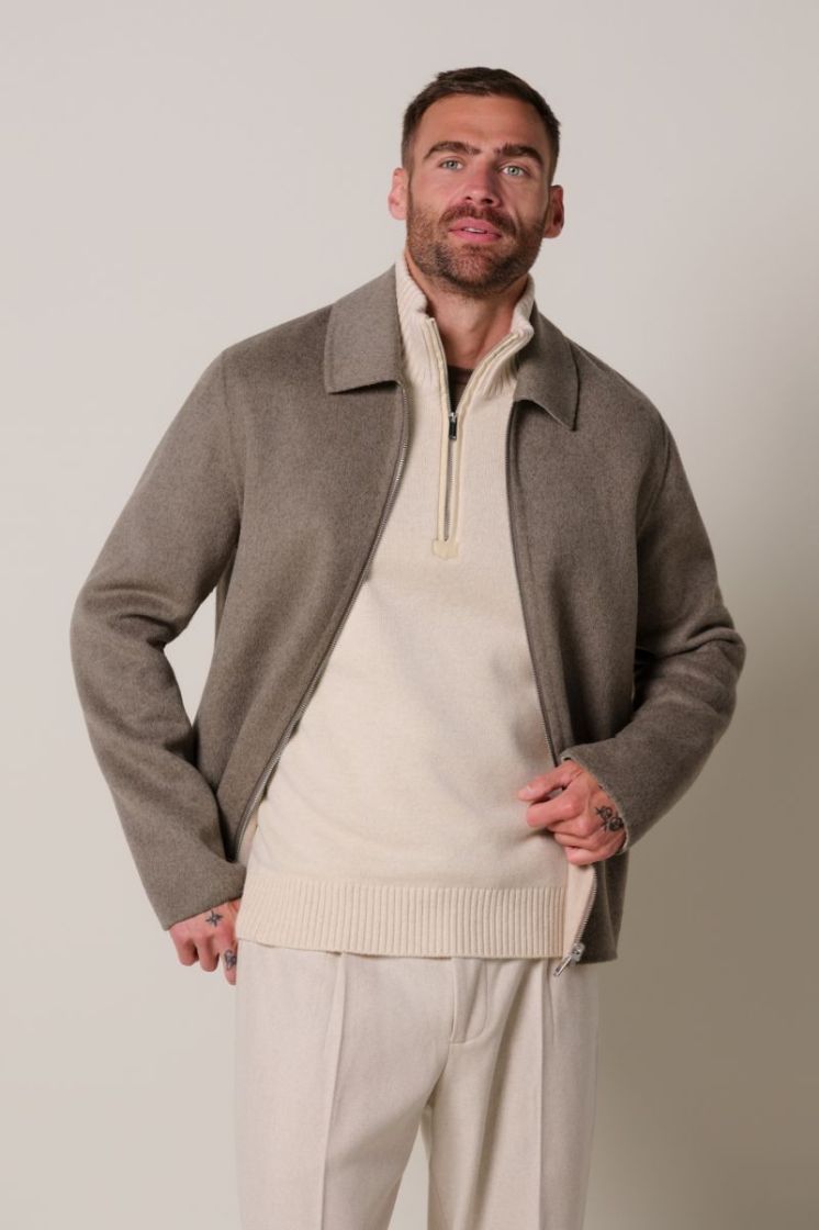 Overshirt Wo Zip Rev Brown