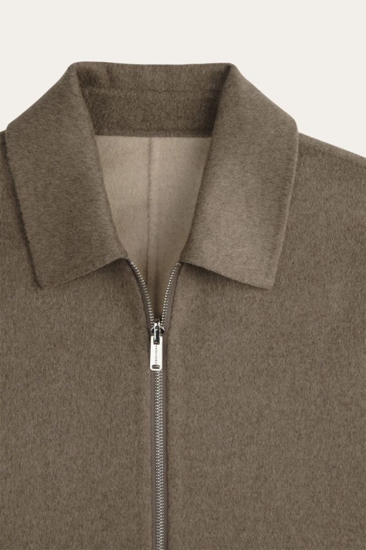 Overshirt Wo Zip Rev Brown