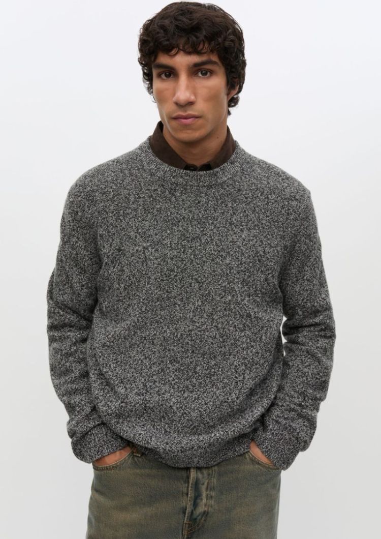 ISAK KNIT SWEATER 15010 BLACK WHITE MEL